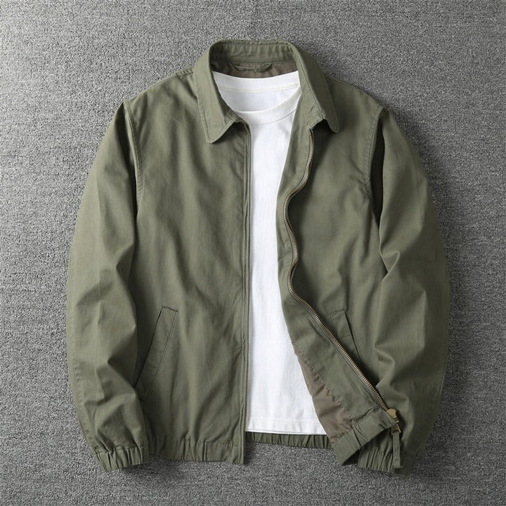 Men's Lightweight Zip-Up Bomber Mens Winter Coat Jacket - Khaki