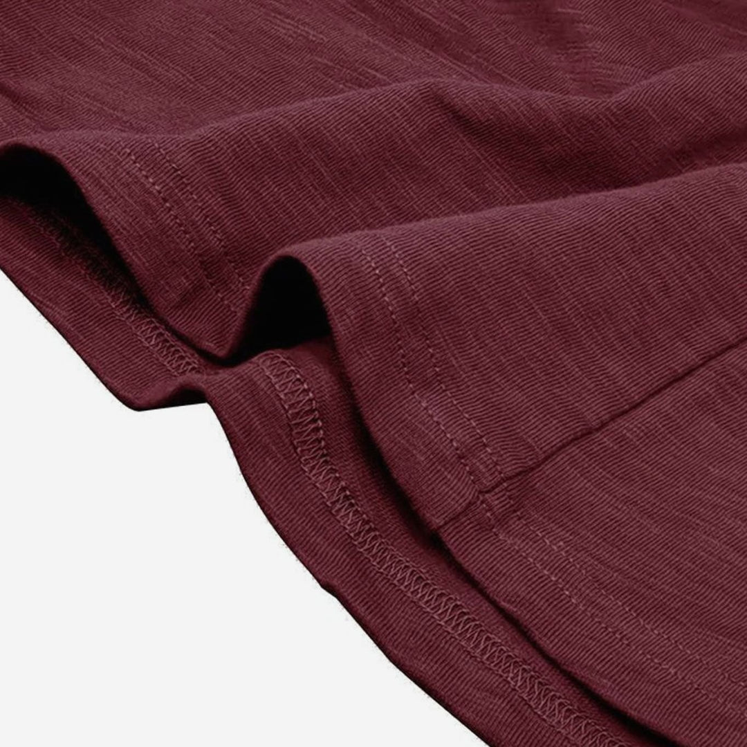 Men's Long-Sleeve Henley Shirt Casual Button-Up Cotton Tee
