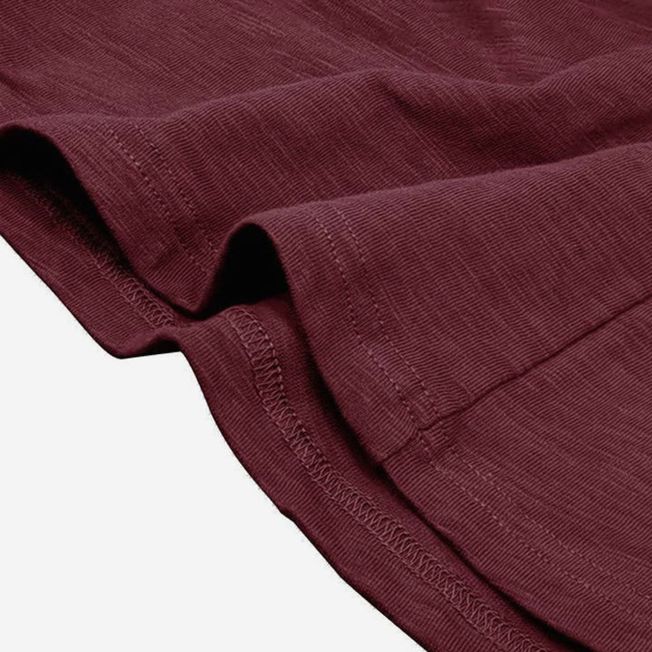 Men's Long-Sleeve Henley Shirt Casual Button-Up Cotton Tee