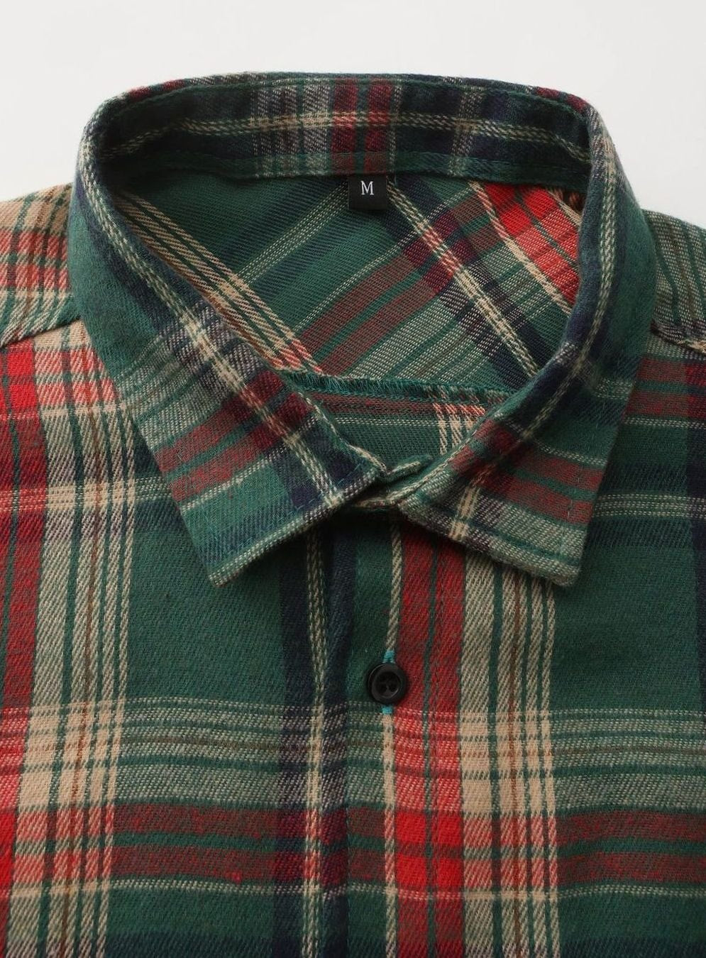 Men's Long-Sleeve Plaid Flannel Button-Up Shirt Chest Pocket