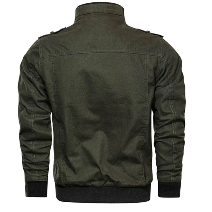 Men's Multi-Pocket Military-Style Zip-Up Bomber Jacket