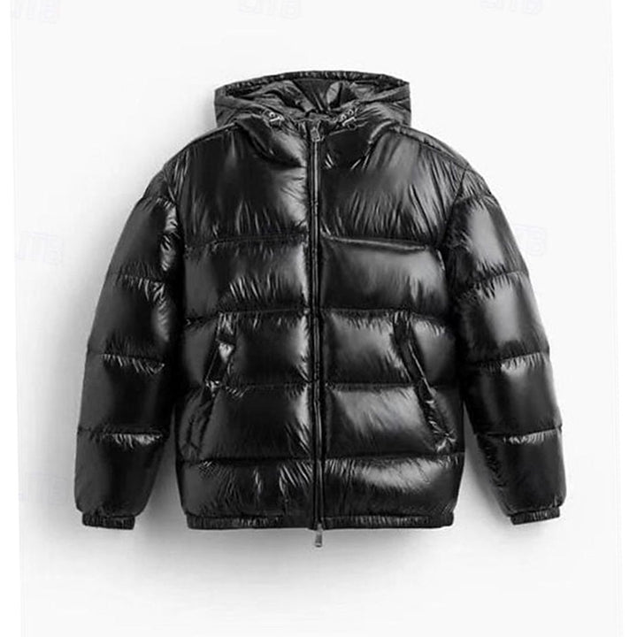 Men's Quilted Hooded Coated Puffer Jacket