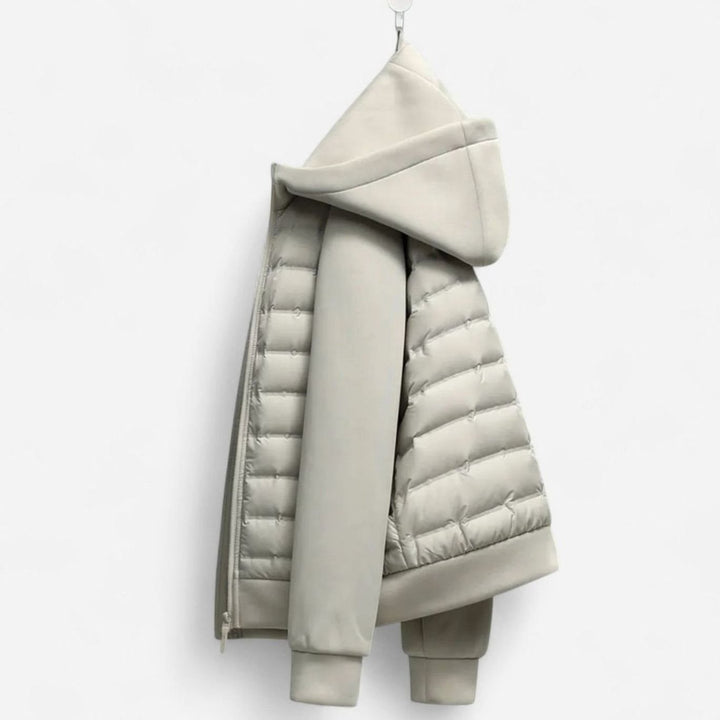 Men's Quilted Hooded Hybrid Puffer Jacket Full-Zip
