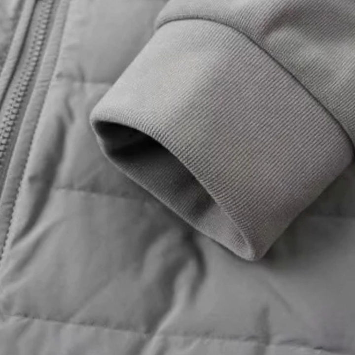 Men's Quilted Hooded Hybrid Puffer Jacket Full-Zip