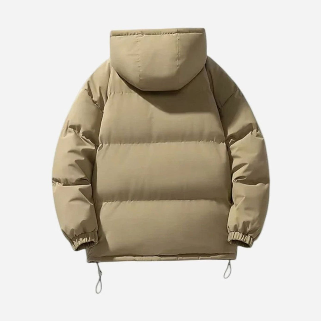 Men's Quilted Hooded Jacket Zip-Up Winter Puffer