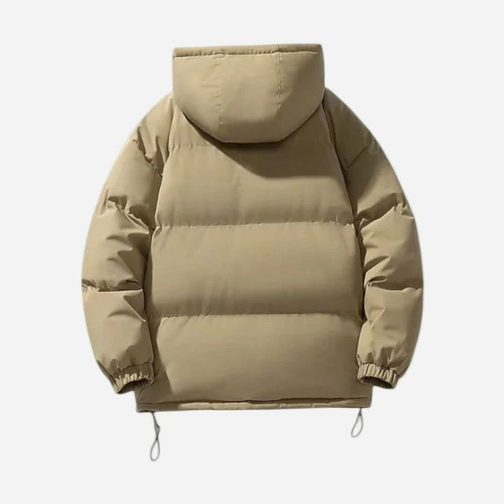 Men's Quilted Hooded Jacket Zip-Up Winter Puffer