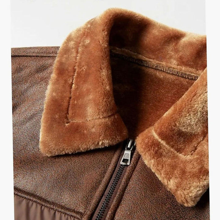 Men's Quilted Jacket Sherpa-Collar Insulated Winter Puffer Coat