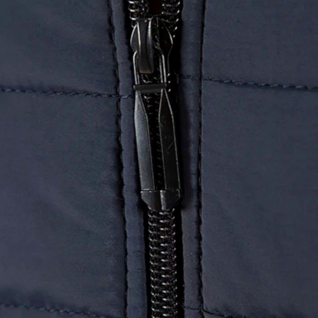 Men's Quilted Puffer Knit-Sleeve Zip-Up Jacket