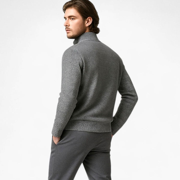 Men's Quilted Puffer Knit-Sleeve Zip-Up Jacket
