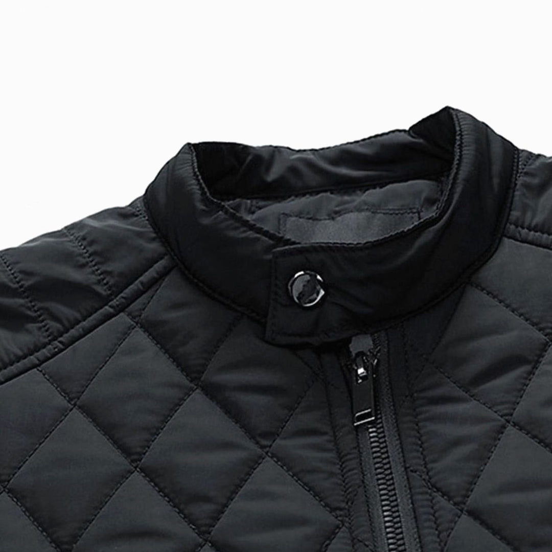 Men's Quilted Stand-Collar Full-Zip Bomber Jacket
