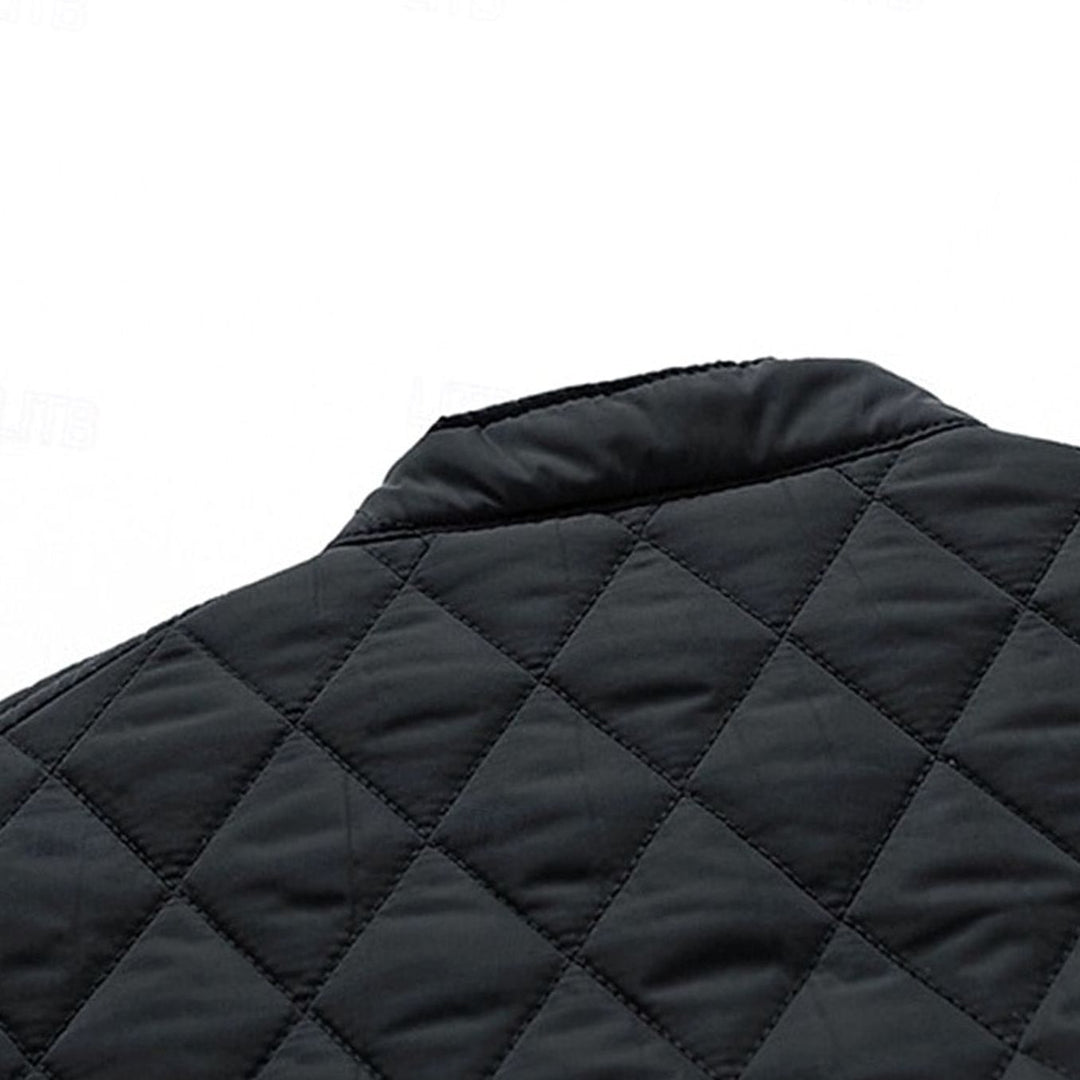 Men's Quilted Stand-Collar Full-Zip Bomber Jacket