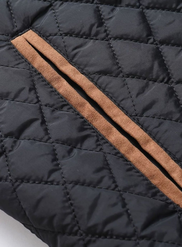 Men's Quilted Stand-Collar Lightweight Zip-Up Jacket