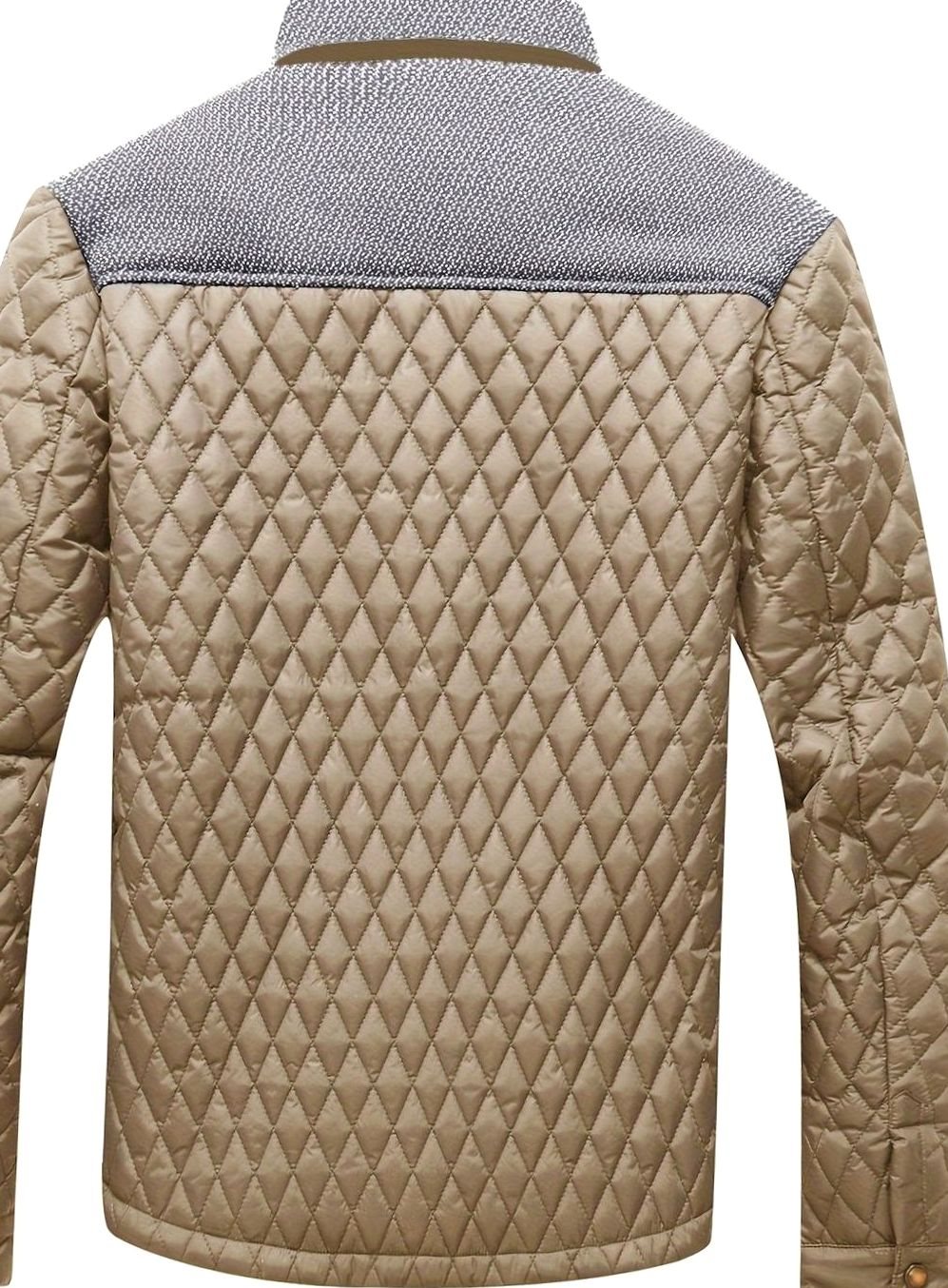 Men's Quilted Stand-Collar Lightweight Zip-Up Jacket
