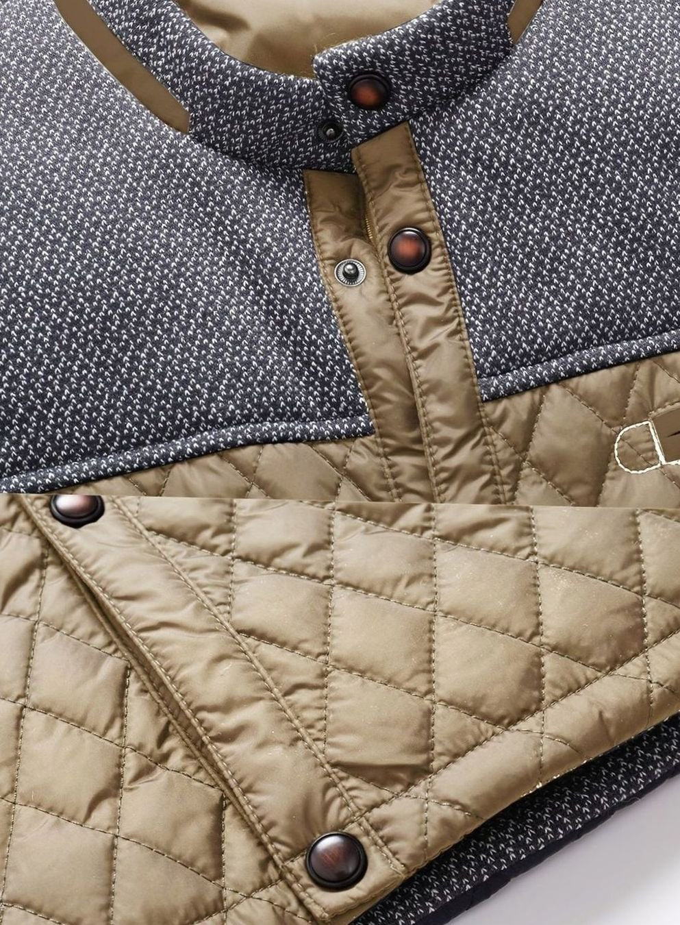 Men's Quilted Stand-Collar Lightweight Zip-Up Jacket