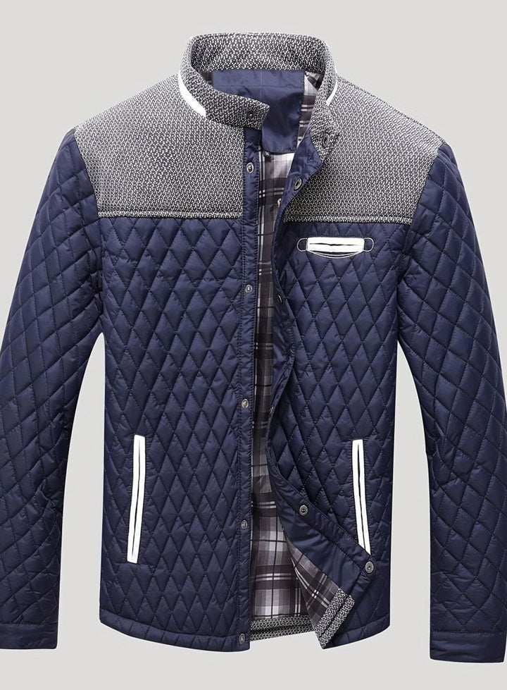 Men's Quilted Stand-Collar Lightweight Zip-Up Jacket