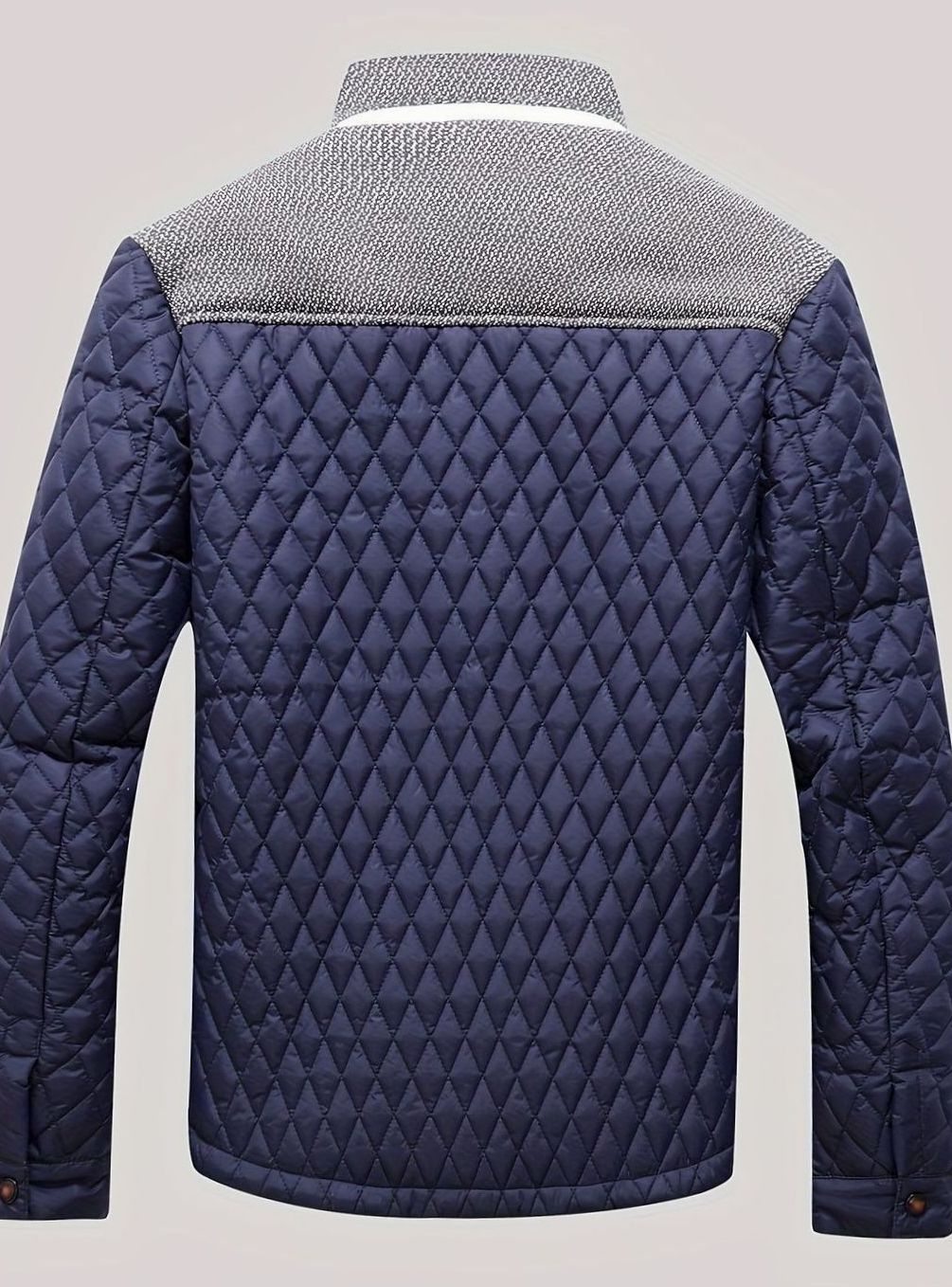 Men's Quilted Stand-Collar Lightweight Zip-Up Jacket