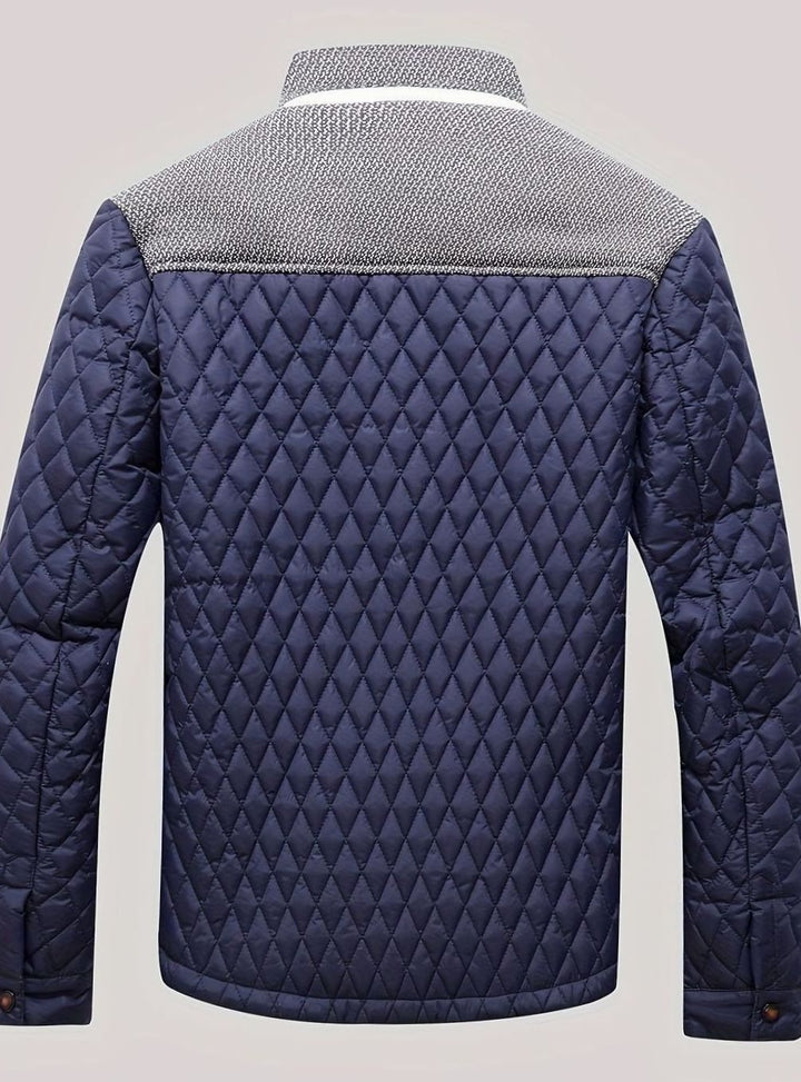 Men's Quilted Stand-Collar Lightweight Zip-Up Jacket