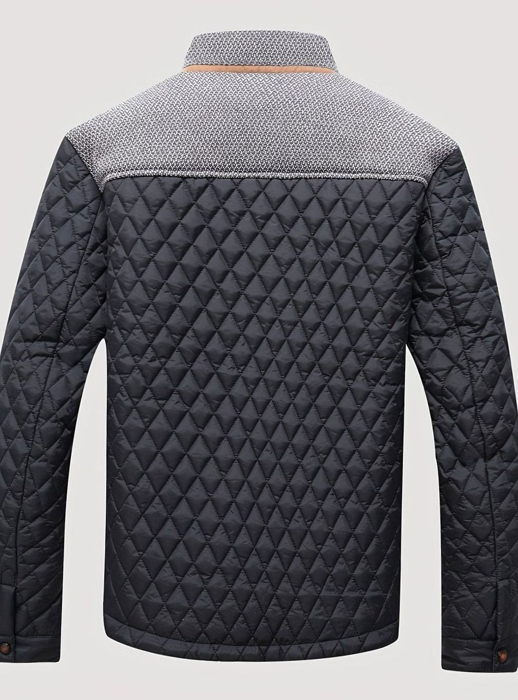 Men's Quilted Stand-Collar Lightweight Zip-Up Jacket