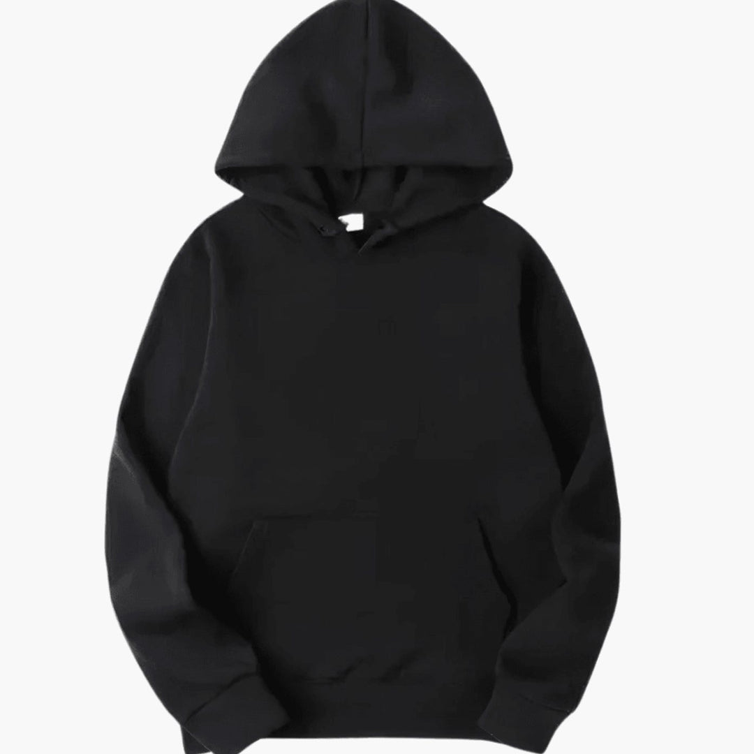 Men's Relaxed-Fit Fleece Long Sleeve Hoodie Sweatshirt - Black