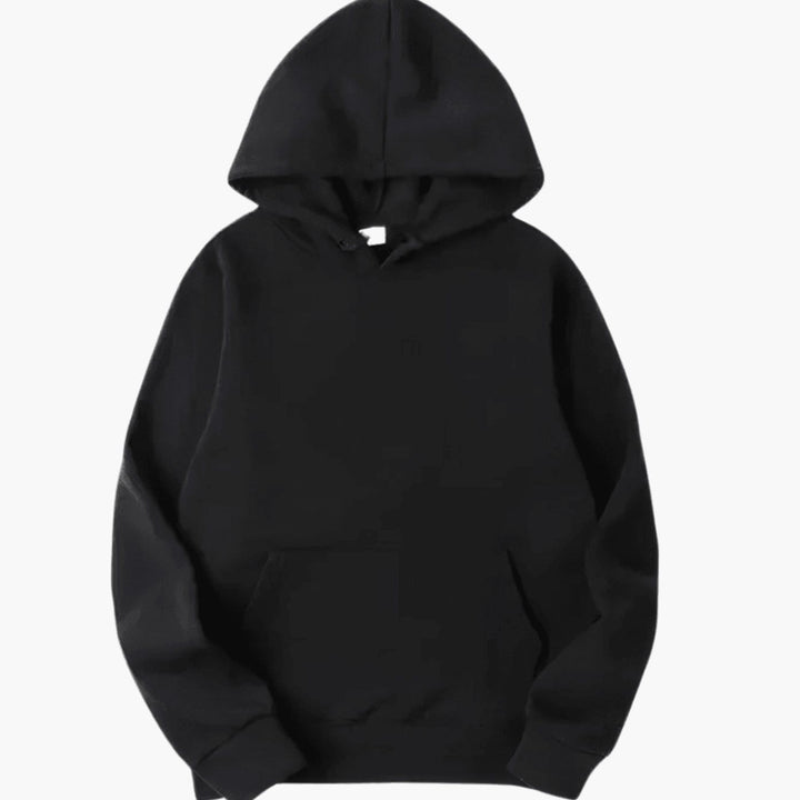 Men's Relaxed-Fit Fleece Long Sleeve Hoodie Sweatshirt - Black