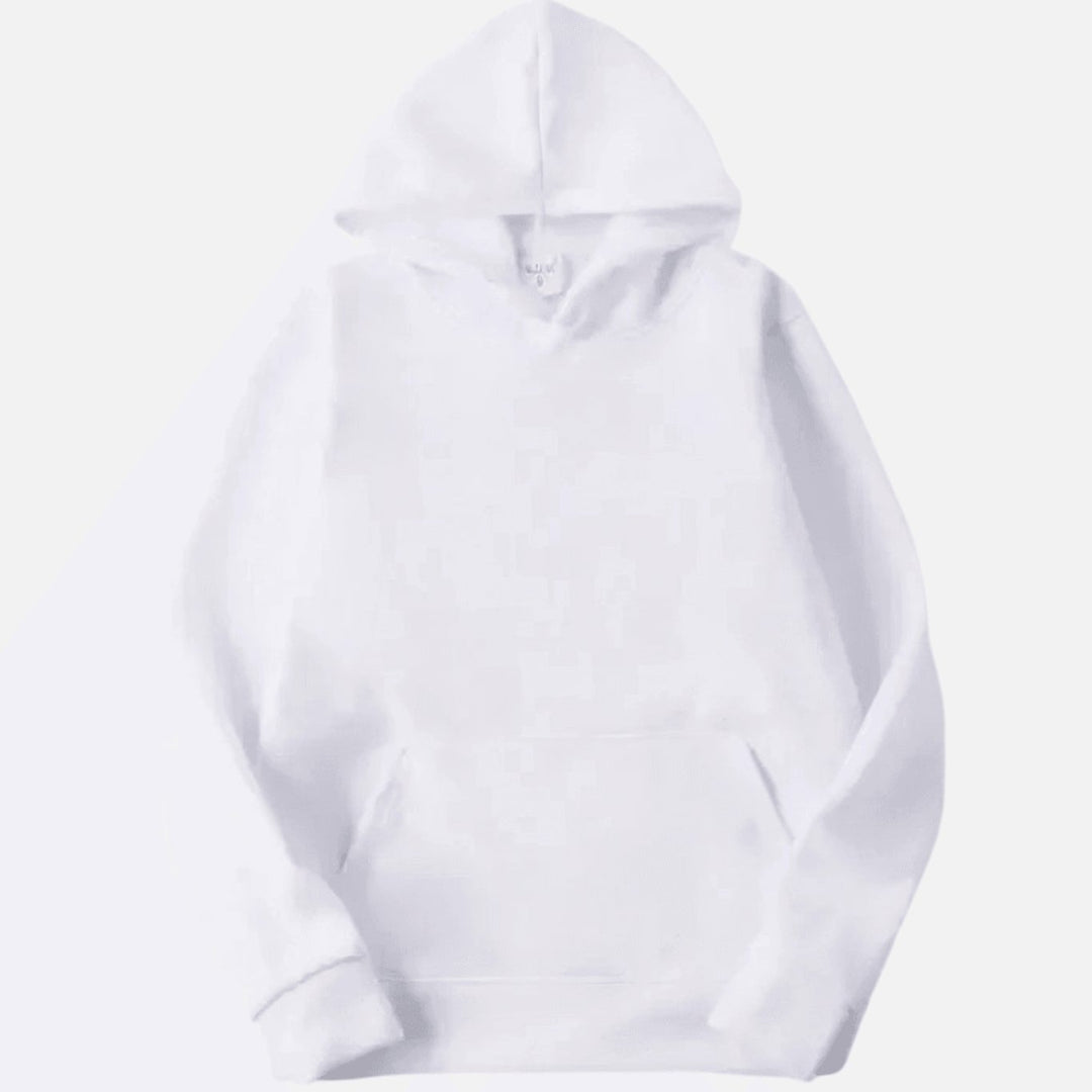 Men's Relaxed-Fit Fleece Long Sleeve Hoodie Sweatshirt - White