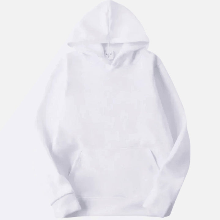 Men's Relaxed-Fit Fleece Long Sleeve Hoodie Sweatshirt - White