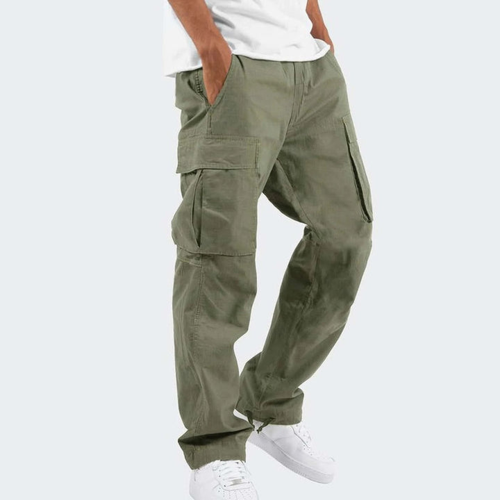 Men's Relaxed-Fit Multi-Pocket Cargo Pants - Dark Green