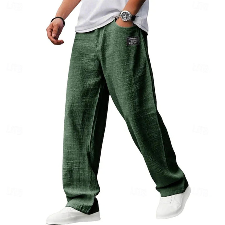 Men's Relaxed-Fit Wide-Leg Lightweight Casual Pants - Army Green