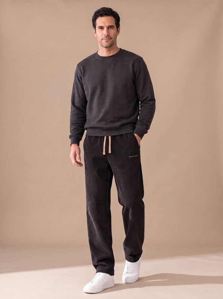 Men's Relaxed Straight-Leg Corduroy Drawstring Pants
