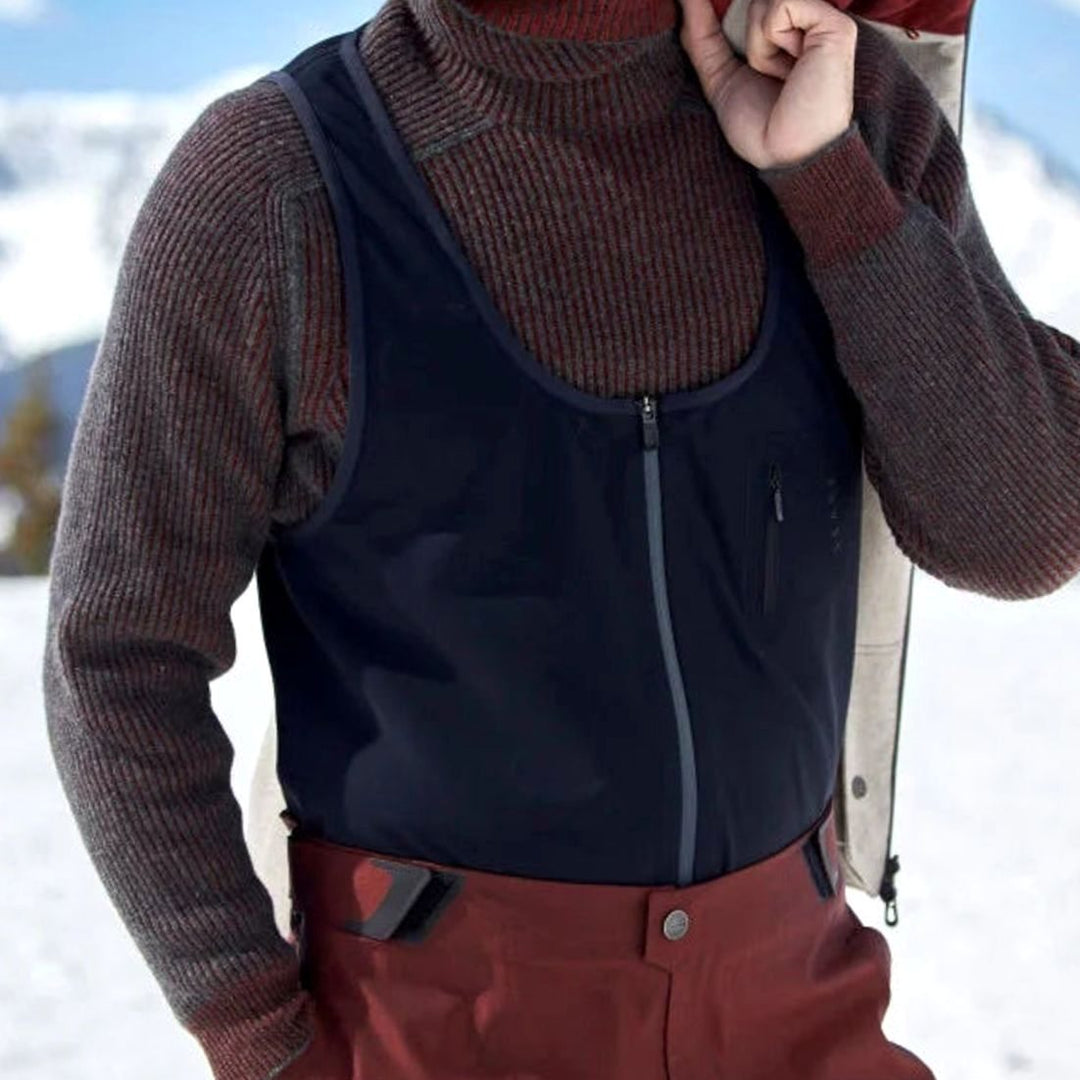 Men's Ribbed Knit Turtleneck Sweater Long Sleeve Pullover - Brown