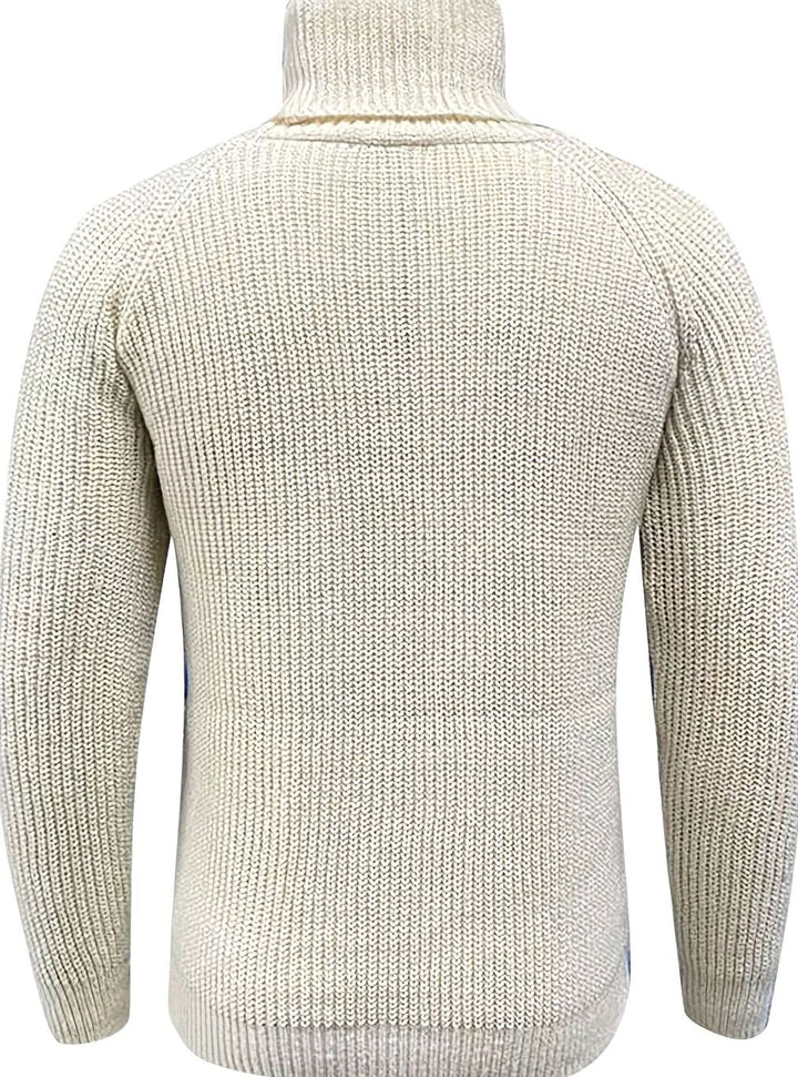 Men's Ribbed Knit Turtleneck Sweater Pullover