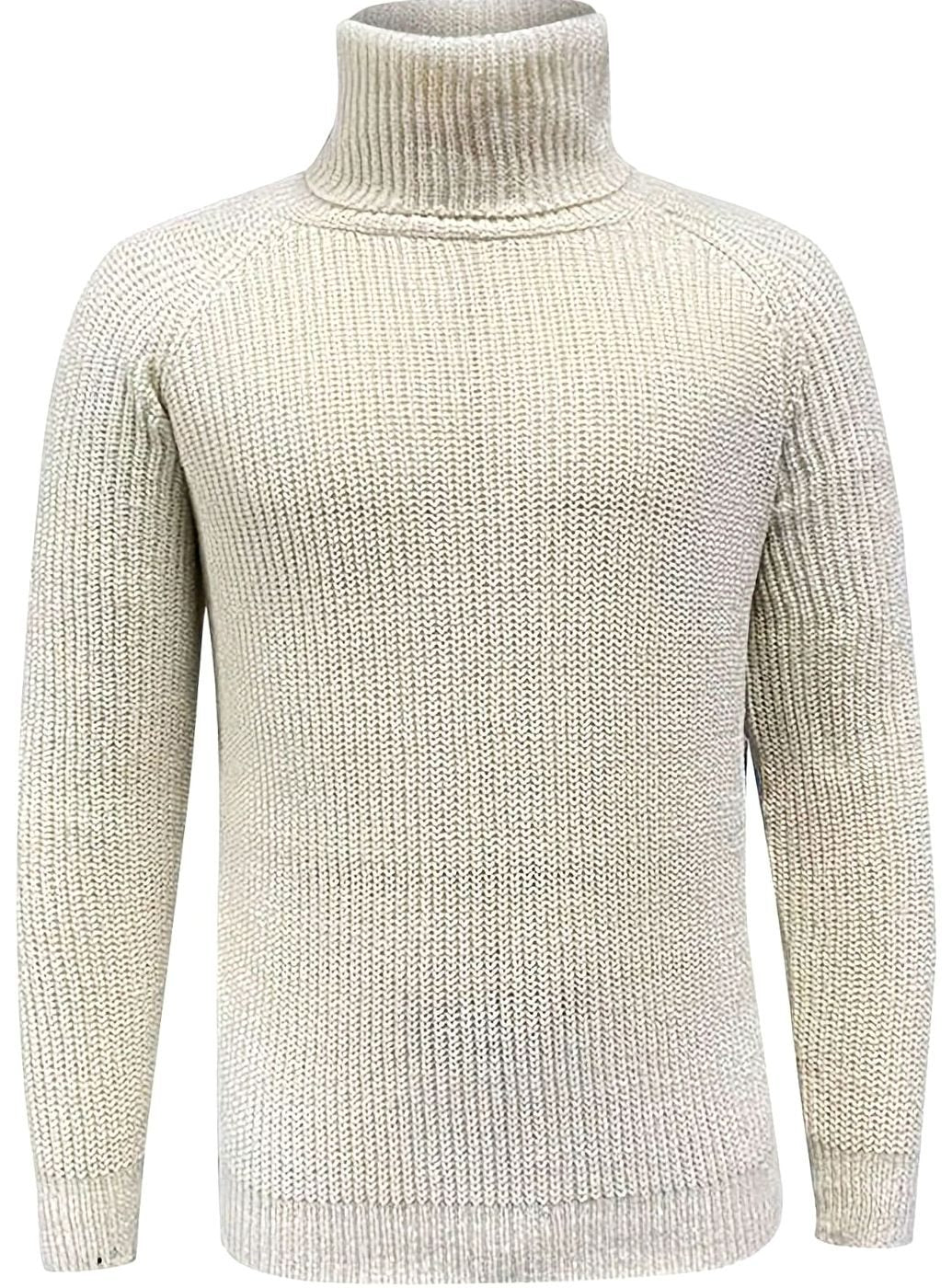 Men's Ribbed Knit Turtleneck Sweater Pullover