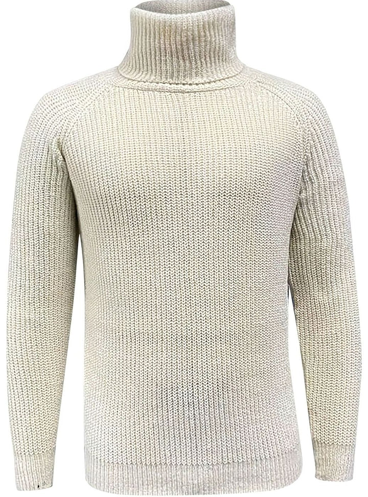Men's Ribbed Knit Turtleneck Sweater Pullover