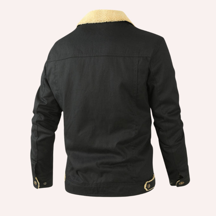 Men's Sherpa-Lined Fleece Military Winter Jacket