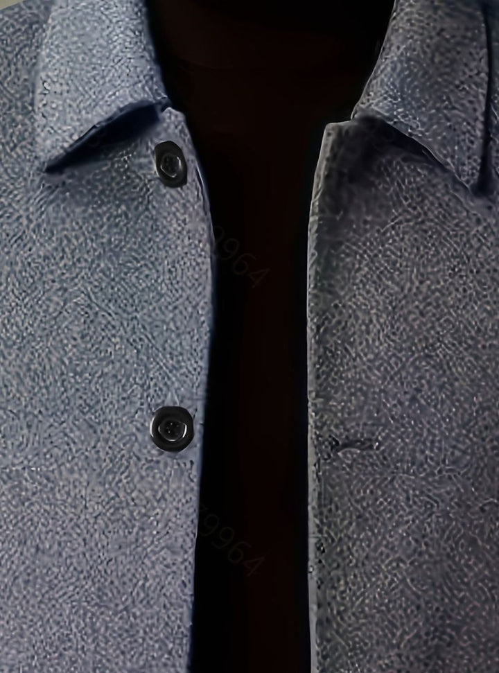 Men's Single-Breasted Wool Overcoat Classic Collar Relaxed Fit