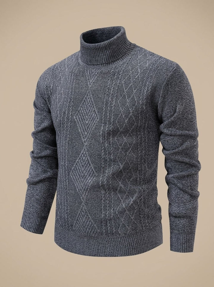 Men's Slim-Fit Cable-Knit Turtleneck Sweater
