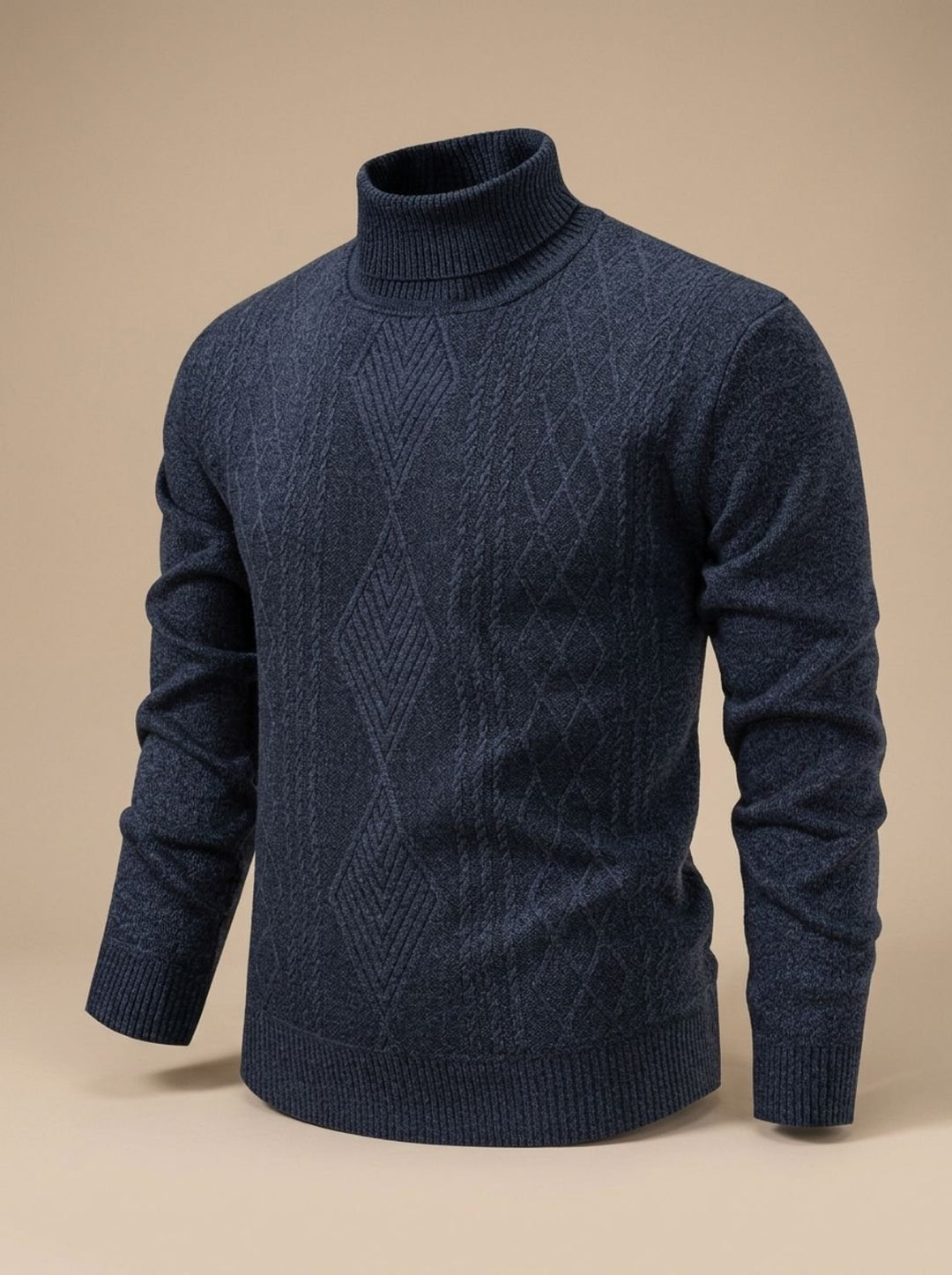 Men's Slim-Fit Cable-Knit Turtleneck Sweater