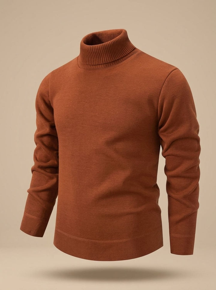 Men's Slim-Fit Fine-Knit Turtleneck Sweater Ribbed Cuffs