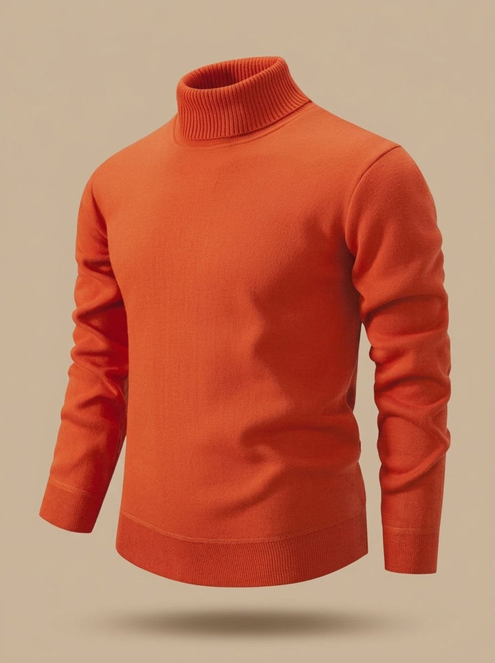 Men's Slim-Fit Fine-Knit Turtleneck Sweater Ribbed Cuffs