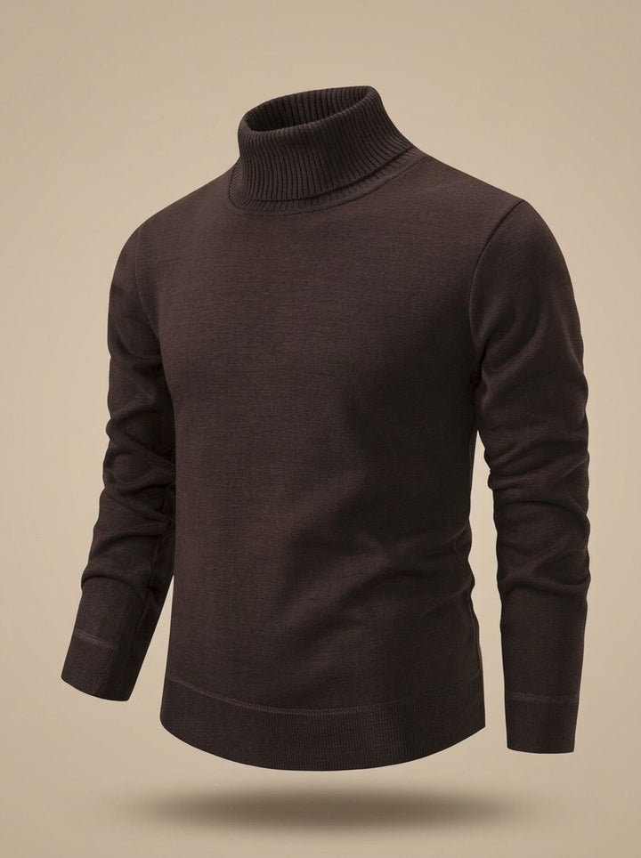 Men's Slim-Fit Fine-Knit Turtleneck Sweater Ribbed Cuffs