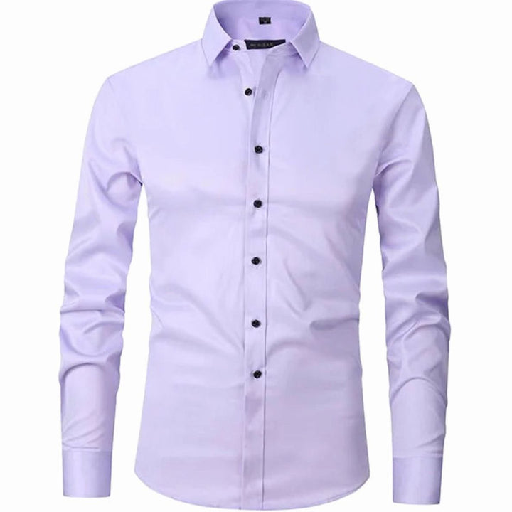 Men's Slim-Fit Long-Sleeve Button-Down Shirt - Purple