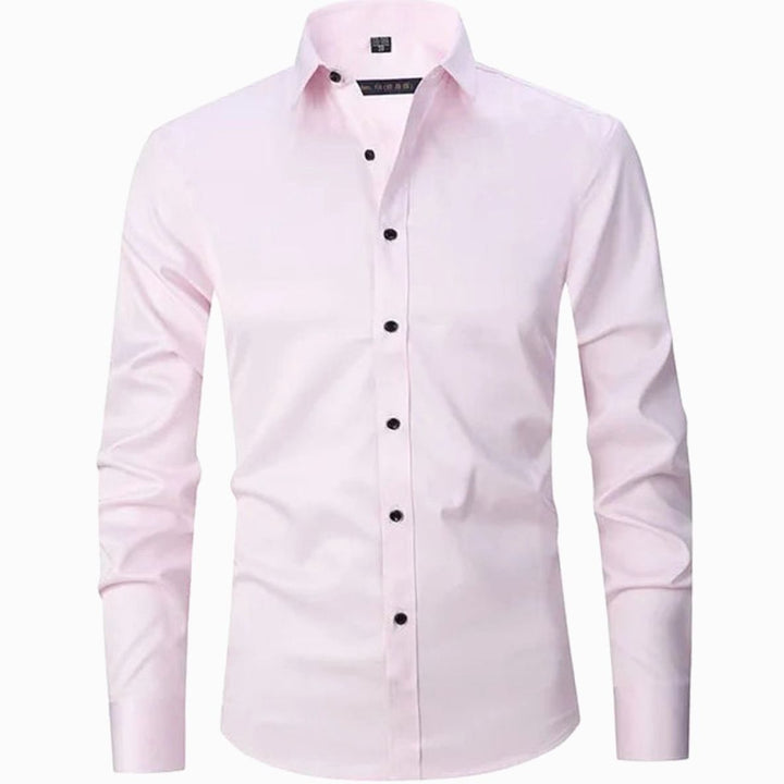 Men's Slim-Fit Long-Sleeve Button-Down Shirt - Pink