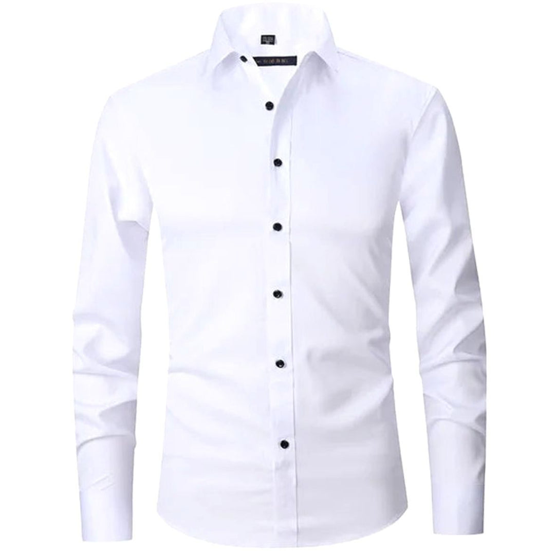 Men's Slim-Fit Long-Sleeve Button-Down Shirt - White