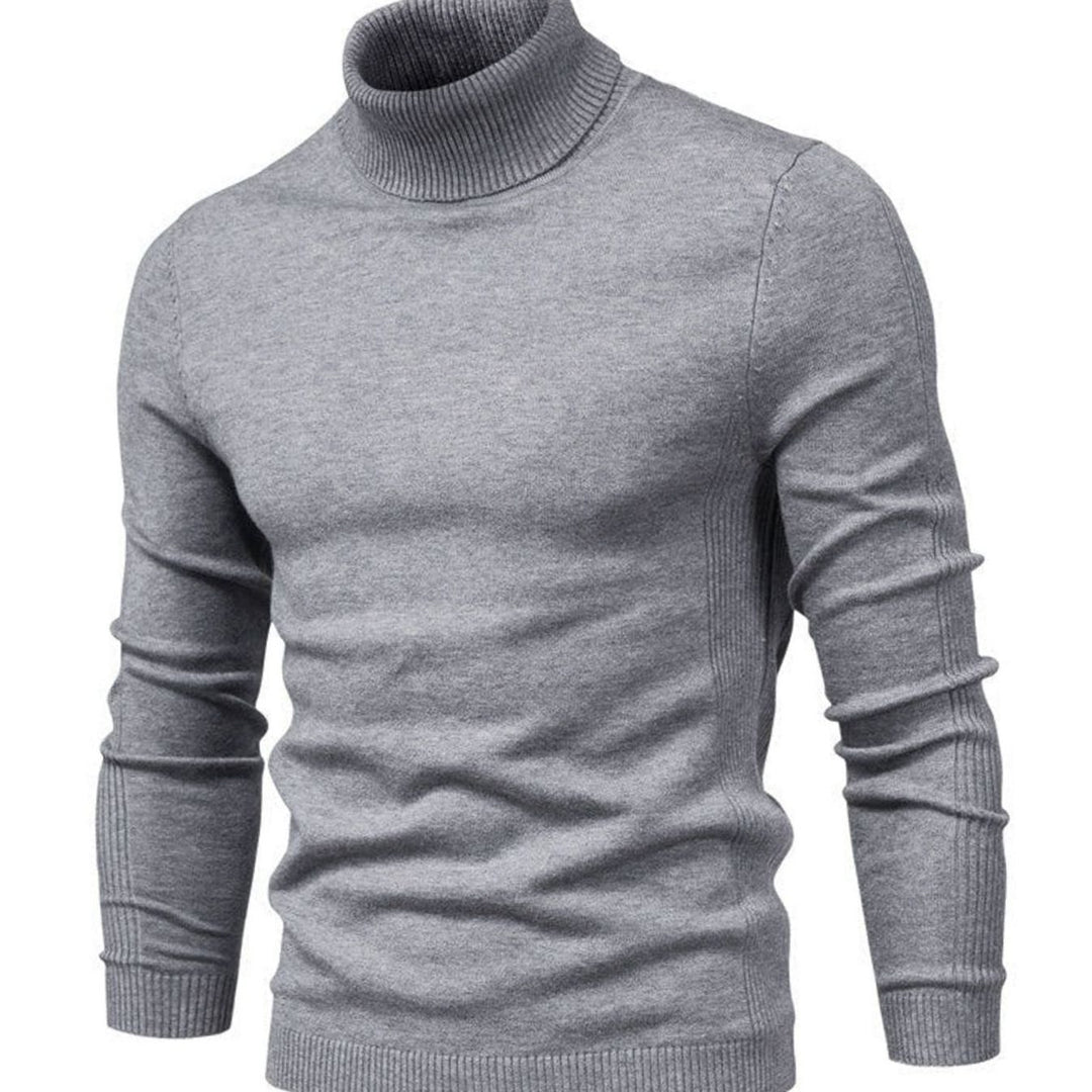 Men's Slim-Fit Turtleneck Knit Neck Sweater - Grey