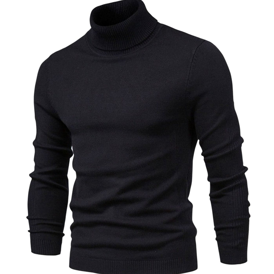 Men's Slim-Fit Turtleneck Knit Neck Sweater - Black