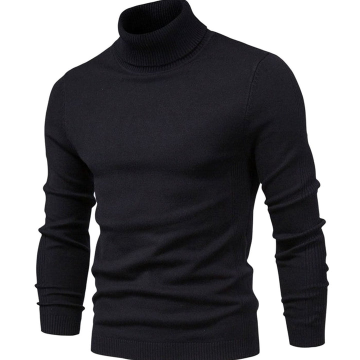 Men's Slim-Fit Turtleneck Knit Neck Sweater - Black
