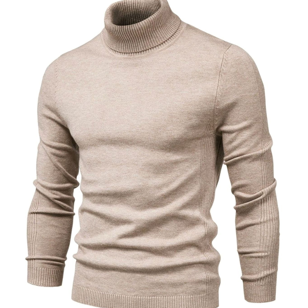 Men's Slim-Fit Turtleneck Knit Neck Sweater - Beige
