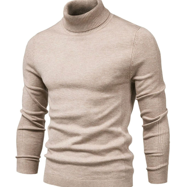 Men's Slim-Fit Turtleneck Knit Neck Sweater - Beige