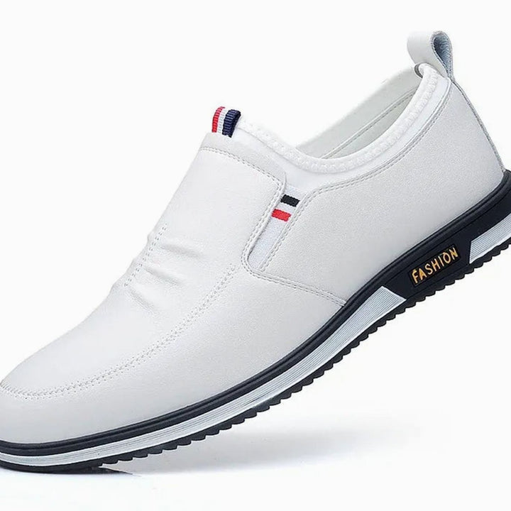 Men's Slip-On Leather Loafers Lightweight Non-Slip Casual Shoes