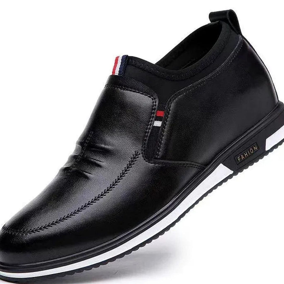 Men's Slip-On Leather Loafers Lightweight Non-Slip Casual Shoes